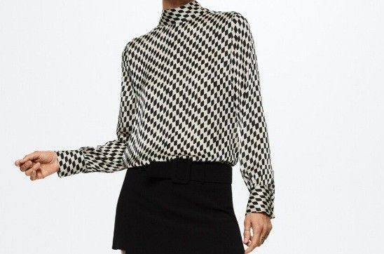 MANGO BOW checked shirt (Category: Blouses) located in Makati City. Submitted by worn2work_treasures (Listing ID 1370790061, Image 2). Description: This shirt can be worn in two ways—you can wear the back side with the bow as the front, and vice versa. Honestly, no one even noticed when I wore it that way, since the prints, including the bow design, made it look perfectly intentional..
