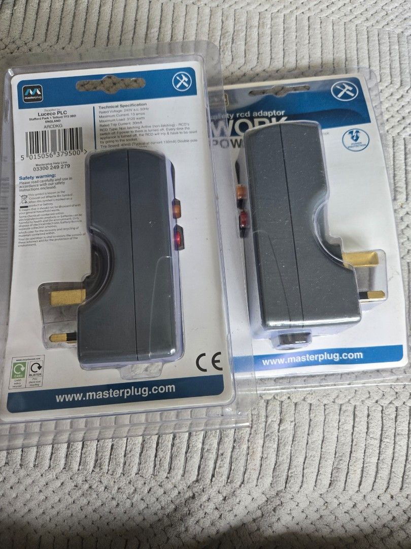 Masterplug (Category: Electrical, Adaptors & Sockets) located in Singapore. Submitted by eppro (Listing ID 1370633832, Image 3). Description: Brand New Masterplug rcd adaptor @$30 each.