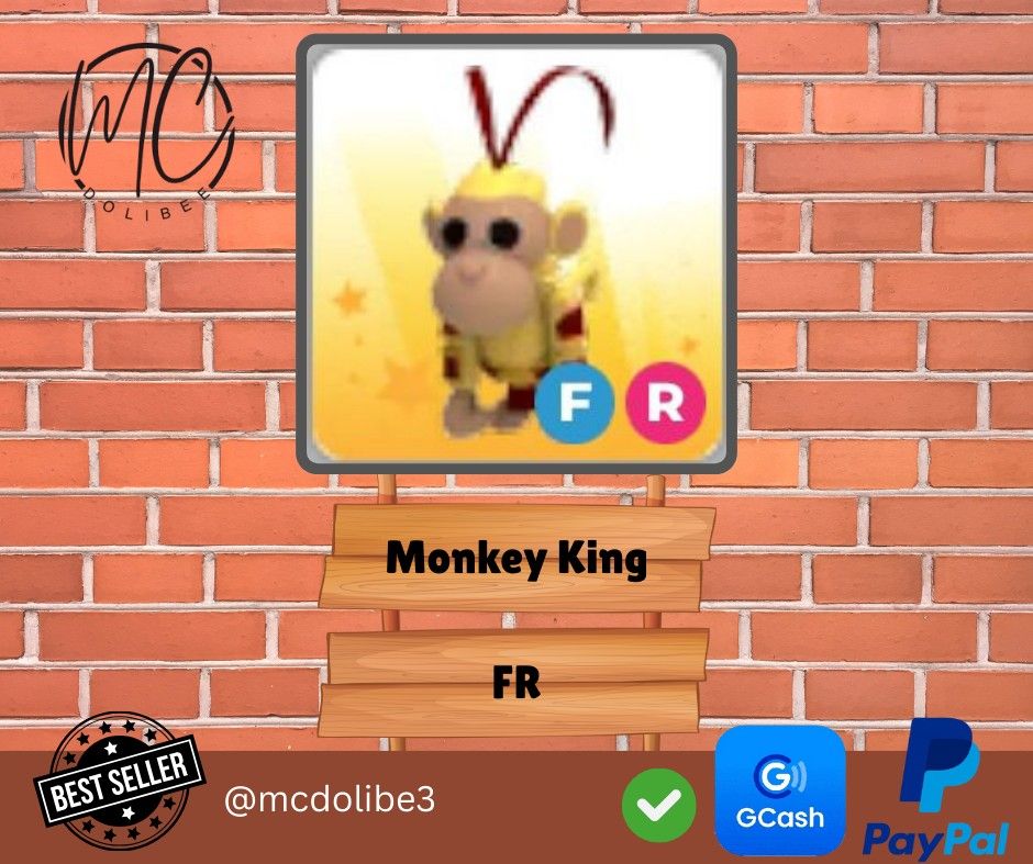 Monkey King "FR" - Adopt Me | Roblox (Category: In-Game Products) located in Rizal. Submitted by mcdolibe3 (Listing ID 1370371631, Image 1). Description: Monkey King - Adopt Me - Expect Late Reply - Mode of Payment - Gcash - PayPal PM if your interested..