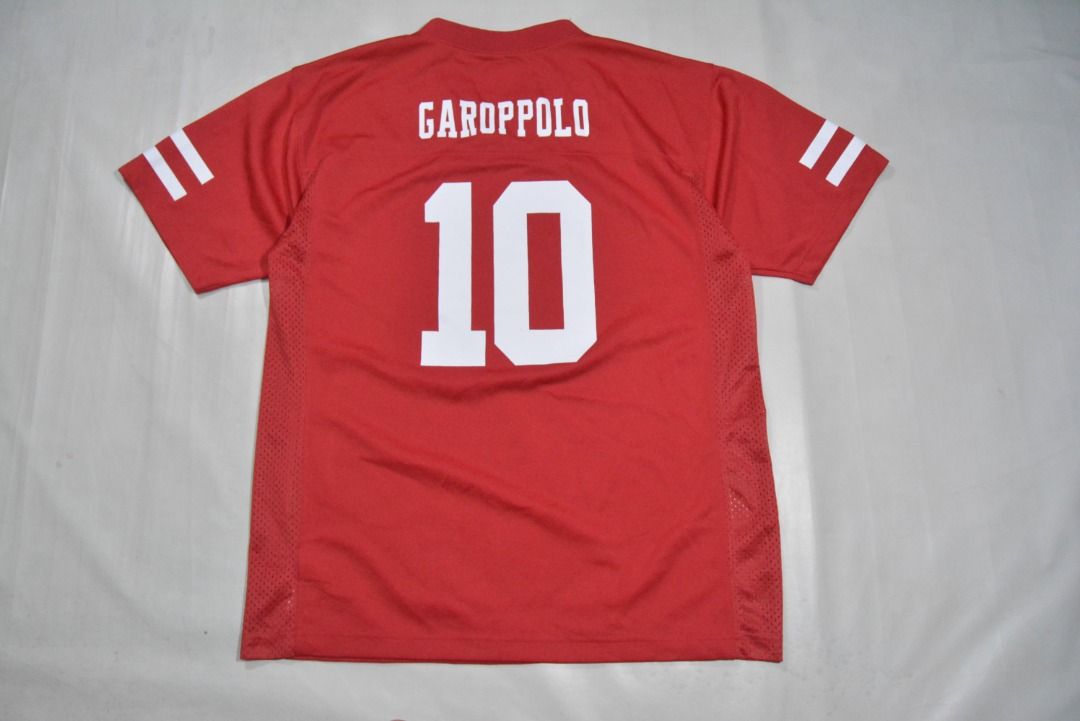 nfl jersey (Category: Tshirts & Polo Shirts ) located in Baguio. Submitted by sellingtonshop (Listing ID 1370736004, Image 2). Description: 49 San Francisco 49ers football jersey #10 Garoppolo by NFL youth XL fits M mens or L womens 28*21 Excellent Mine: 780 Steal: 880 Grab: 980.