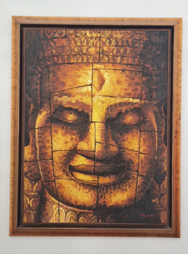 Oil Painting Buddha Face
