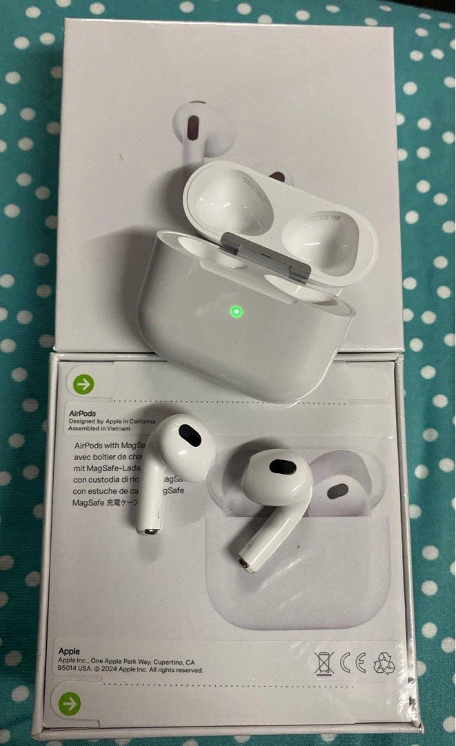 Orig airpods gen 3 (Category: Earphones) located in Manila. Submitted by dimple162 (Listing ID 1370708359, Image 1). Description: Airpods gen 3 BNEW AND SEALED SERIAL NUMBER SEARCHABLE CAN USE 5to6 hours GOOD QUALITY ORIGINAL AUTO CONNECT TO IOS PICK UP| LALAMOVE| JNT MOP: gcash |bank .