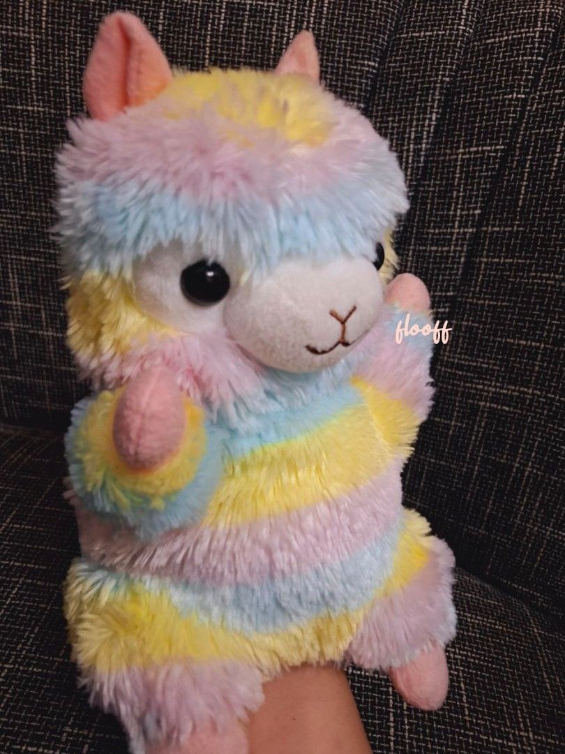 Rainbow Alpacasso Hand Puppet Amuse (Category: Plushies & Soft Toys) located in Cagayan de Oro. Submitted by FlooffsEtc (Listing ID 1370778688, Image 3). Description: RAINBOW ALPACASSO Plush Hand Puppet Amuse Approx 28cm No tears or loose seams. Intact and clear cloth tag. Very good condition. ☁️☁️☁️☁️☁️☁️☁️☁️☁️☁️ 📌all carefully curated collectibles 📌items are from japan secondhand/surplus shops. please manage expectations. 📌unless declared "i