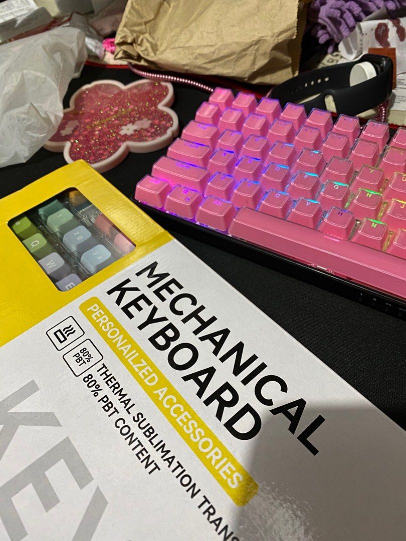 Rainbow Gummy Bear XDA 130 keycaps PBT (Category: Computer Keyboard) located in Paranaque City. Submitted by kamiruizu.clutter (Listing ID 1370668316, Image 3). Description: Rainbow Gummy Bear XDA 130 keycaps PBT 600php Complete set and with box RFS: Not using. Preferred another keycap set. Only took pictures with it. Location: Bicutan Parañaque Bank Transfer/ E-wallet Same day del or meet up within location.