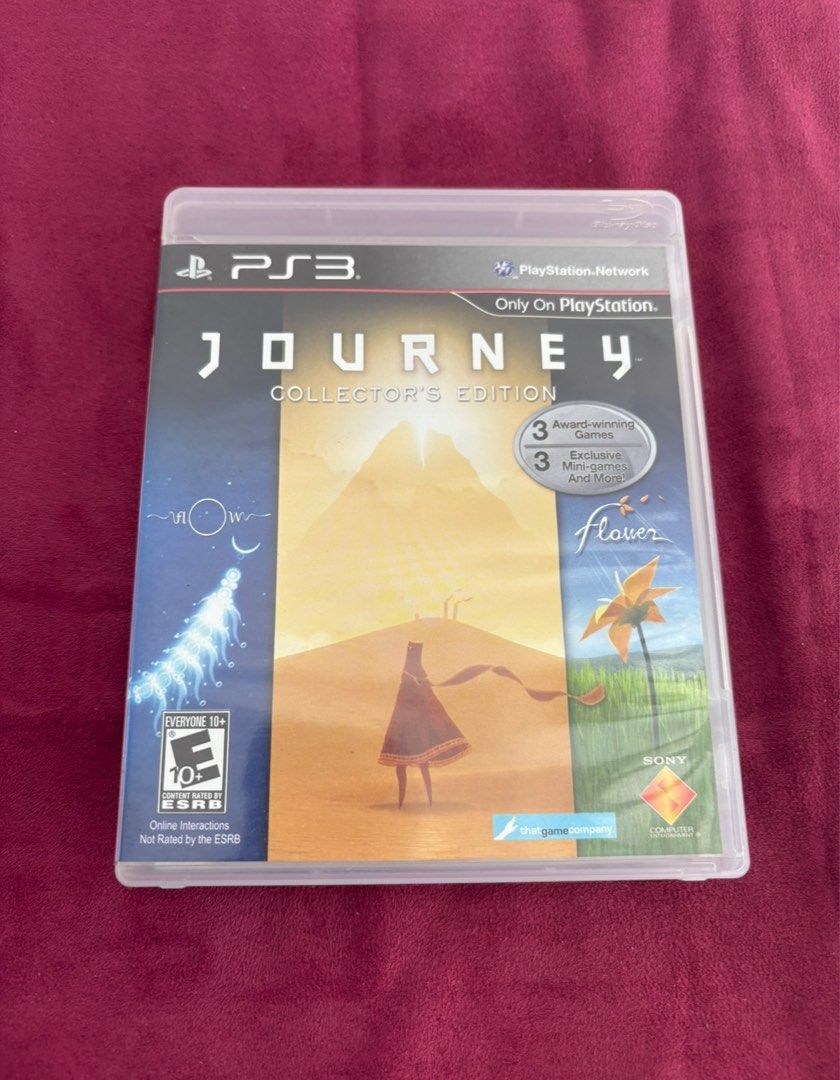 RARE! JOURNEY COLLECTOR'S EDITION PS3 (Category: PlayStation) located in Manila. Submitted by blissful_bargain_bazaar (Listing ID 1370737180, Image 1). Description: Title: JOURNEY COLLECTOR'S EDITION Genre: EXPERIENCE THE WONDER OF THIS CRITICALLY-ACCLAIMED GAMING MASTERPIECE. FEATURING STUNNING VISUALS, HAUNTING MUSIC, AND INNOVATIVE ONLINE COOPERATIVE GAMEPLAY, JOURNEY™ DELIVERS A UNIQUE INTERACTIVE GAME EXPERIENCE LIKE NO OTHER. BONUS CONTENT 