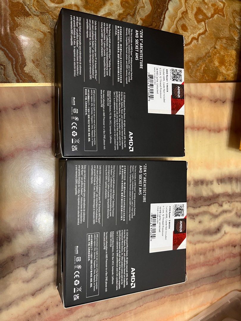 Ryzen 5 9600x (Category: Computer Parts) located in Ibaan. Submitted by danefraim (Listing ID 1370697179, Image 2). Description: Ryzen 5 9600x Brand new and sealed Can provide more pics 15k each Batangas loc.