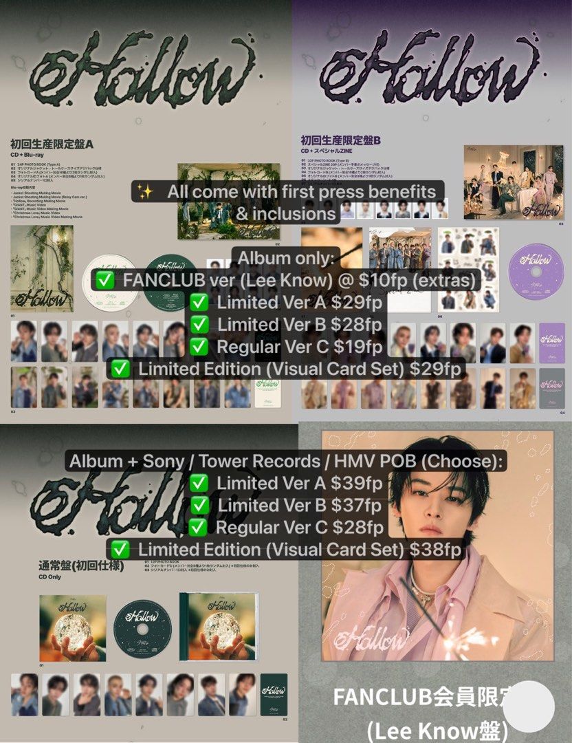 Stray Kids HOLLOW Japan 3rd Mini Album Fanclub Limited Press