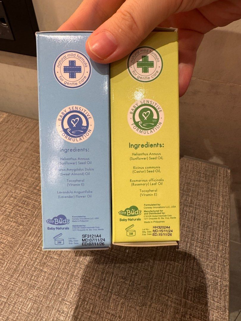 Tiny Buds Oil Bundle (Category: Baby Toiletries & Grooming) located in Makati City. Submitted by kytriestosell (Listing ID 1370702460, Image 3). Description: - authentic Tiny Buds products - bundle includes Sun Flower Oil (P189 SRP), Hair Highness Oil (P189 SRP), Sleepy Time Oil (P199 SRP) and Hicc Off Oil (P189 SRP) **** NO MORE HAIR HIGHNESS OIL.