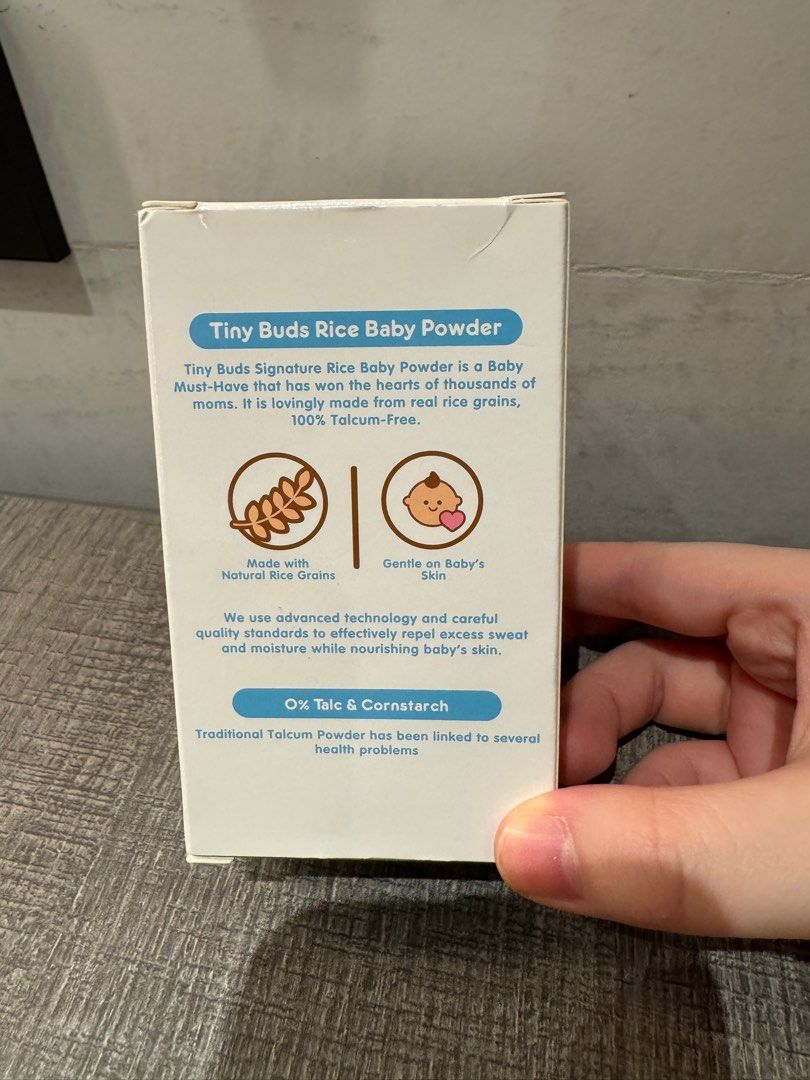 Tiny Buds Talc Free Rice Baby Powder (Category: Baby Toiletries & Grooming) located in Makati City. Submitted by kytriestosell (Listing ID 1370702858, Image 2). Description: - authentic Tiny Buds baby powder - never used.