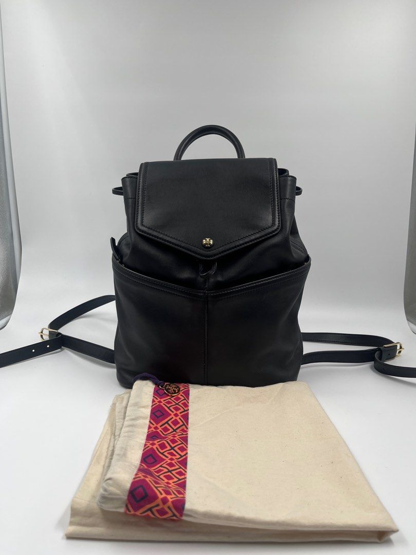 Tory Burch Landon Flap Backpack Black GHW (Category: Luxury Bags & Wallets) located in Manila. Submitted by patrickmaningas (Listing ID 1370754495, Image 1). Description: Comes with Original Dustbag.
