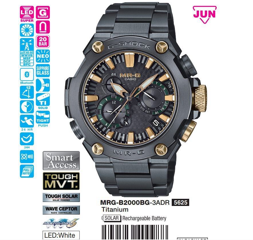鐵色MRG-B2000RG-3AJR 美品 カシオ G-SHOCKの最上級ラインMR-G