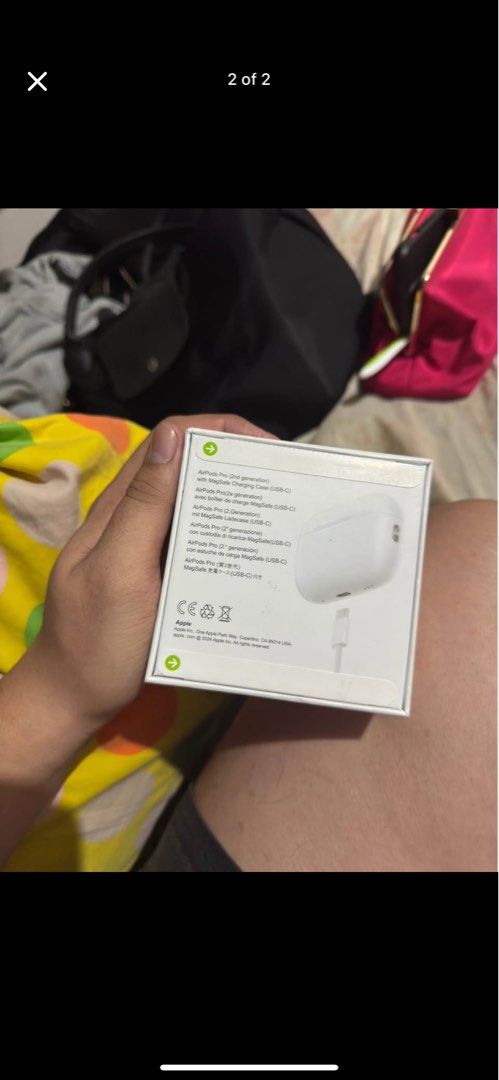 Apple Airpods 2nd Generation (sealed) (Category: Earphones) located in Taguig. Submitted by gygabytch (Listing ID 1370935334, Image 2). Description: Gift lang ng tito ko from US, extra pair na bali ito..