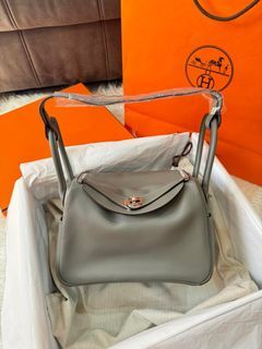 Authentic Store-bought with receipt Hermes Lindy 26 Gris Meyer Evercolor Palladium Hardware