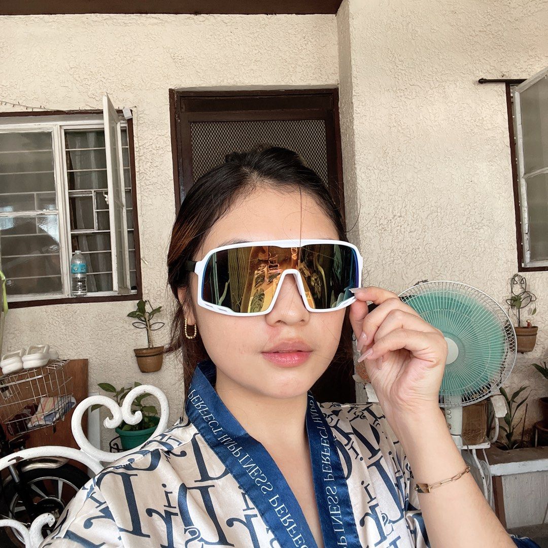 Biker cycling shades (Category: Sunglasses & Eyewear) located in Cainta. Submitted by achibeacorner (Listing ID 1238916795, Image 2). Description: All products are available in stock. - Plastic frame - Polycarbonate lens - UV Protection Coating UV400 PROTECTION FOR YOUR EYES – Anti-glare lenses can block 100% of both UVA and UVB radiation. HIGH-QUALITY MATERIALS – These stylish round sunglasses are made of high-quality plastic frames. PERFECT ALL