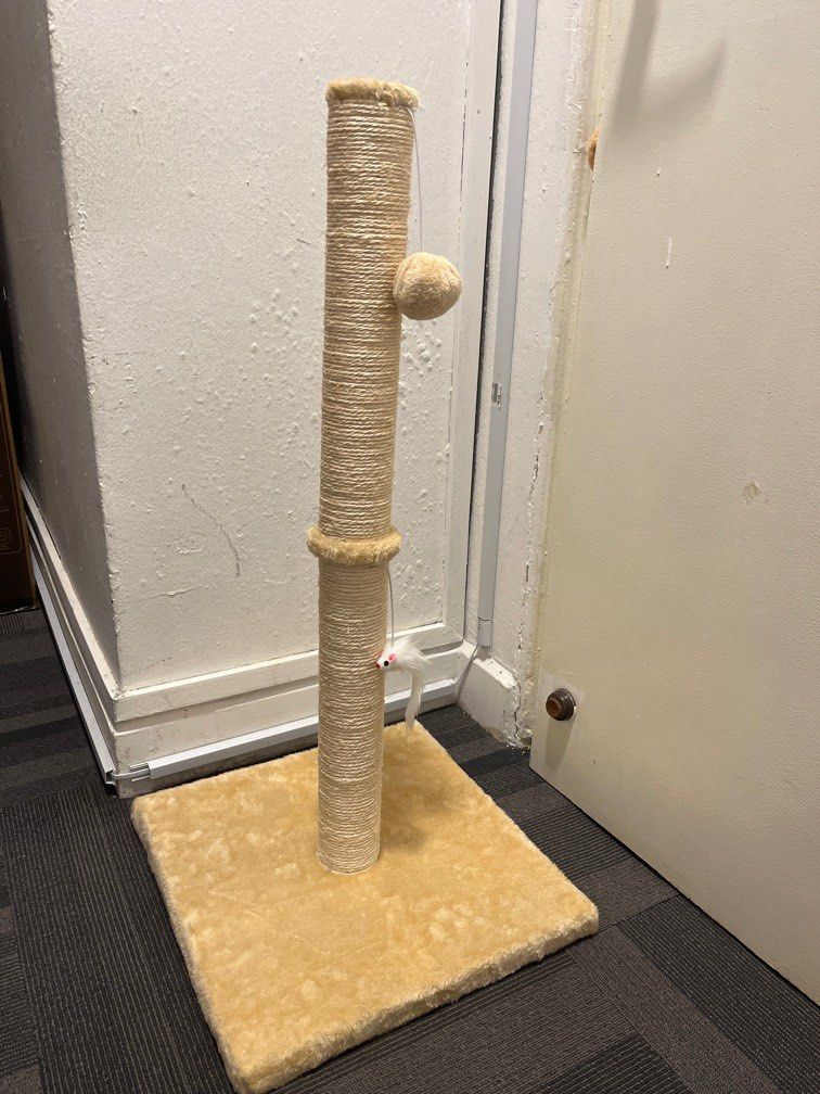 Cat Scratching Post 80cm (Category: Homes & Other Pet Accessories) located in Singapore. Submitted by raspberryrumble (Listing ID 1370864536, Image 1). Description: Brand new in box 80cm height 40cm base.