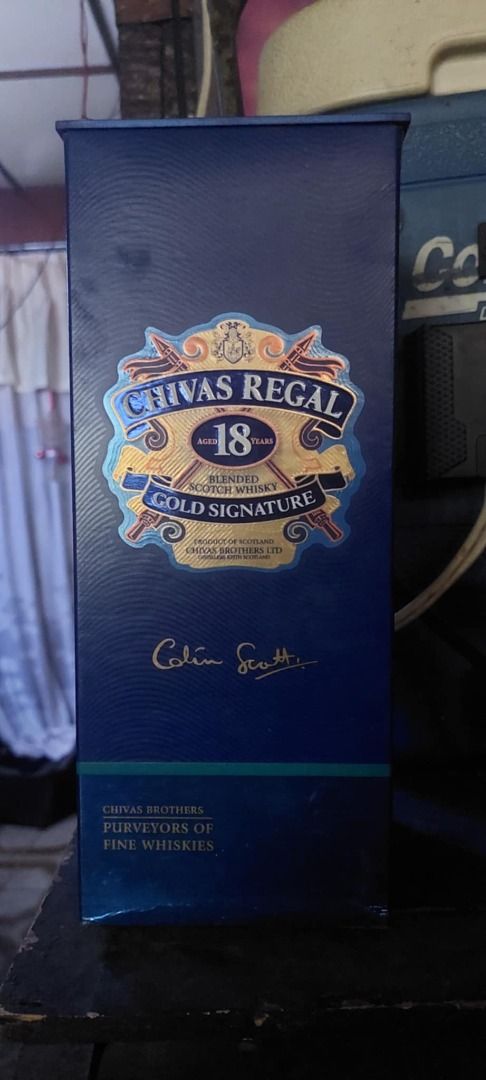 Chivas Regal Whisky 18 (Category: Beverages) located in Quezon City. Submitted by cheesara (Listing ID 1370802255, Image 3). Description: Chivas Regal 18 Whisky bottle signed by Masterblender Collin Scott and his apprentice..