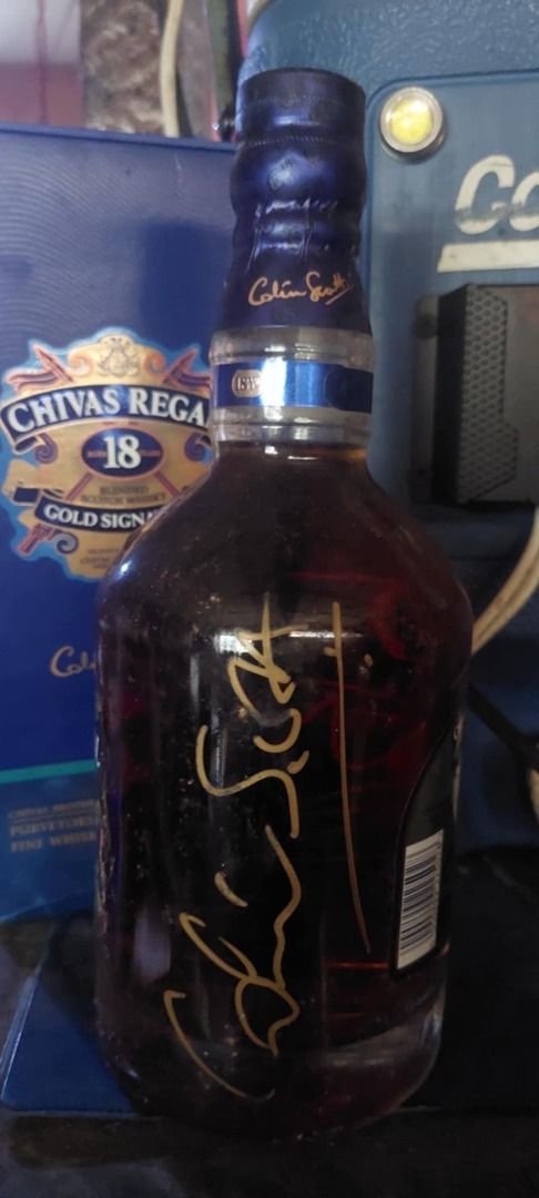 Chivas Regal Whisky 18 (Category: Beverages) located in Quezon City. Submitted by cheesara (Listing ID 1370802255, Image 2). Description: Chivas Regal 18 Whisky bottle signed by Masterblender Collin Scott and his apprentice..