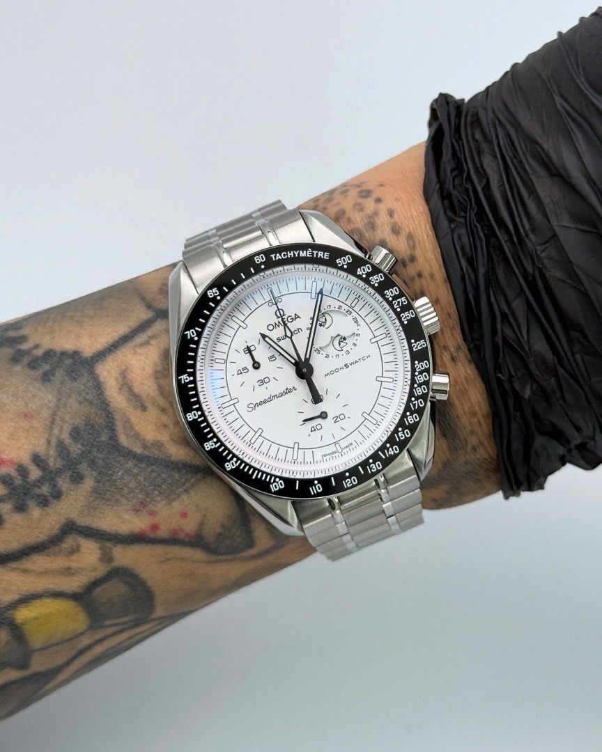 Custom Omega Mod 42mm White Snoopy Omega MoonSwatch Re-Cased Automatic ...