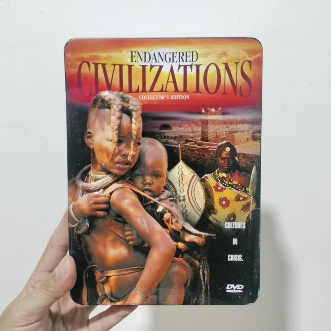 ENDANGERED CIVILIZATIONS: Cultures in Crisis (Category: Storybooks) located in Antipolo. Submitted by thriftsource (Listing ID 1370934264, Image 1). Description: ENDANGERED CIVILIZATIONS: Cultures in Crisis 5-DVD Set with Deluxe Booklet, Tin Case Selling Price: Php199+sf Condition: Good Condition Location: Antipolo City, Rizal Mode of Payment: Gcash Mode of Delivery: J&T, LBC, Lalamove For inquiries, feel free to message me. Thank you :)).