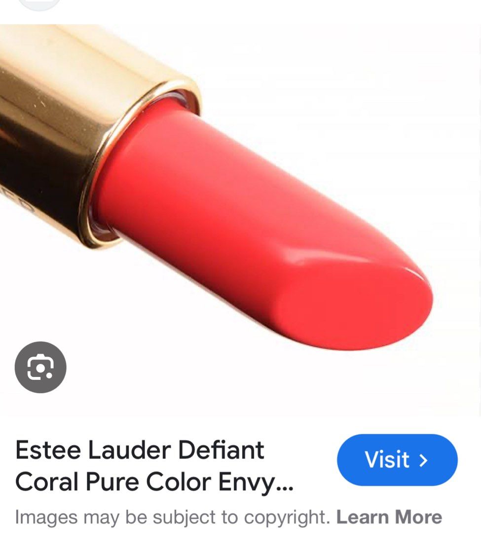 Estée Lauder Sculpting Lipstick (original) (Category: Makeup) located in Manila. Submitted by lev92139 (Listing ID 1370849779, Image 2). Description: Original Estée Lauder lipstick (Defiant Coral shade) RFS: Bought more than 1 piece of the same shade from company store last December 2024 Selling low for quick disposition.