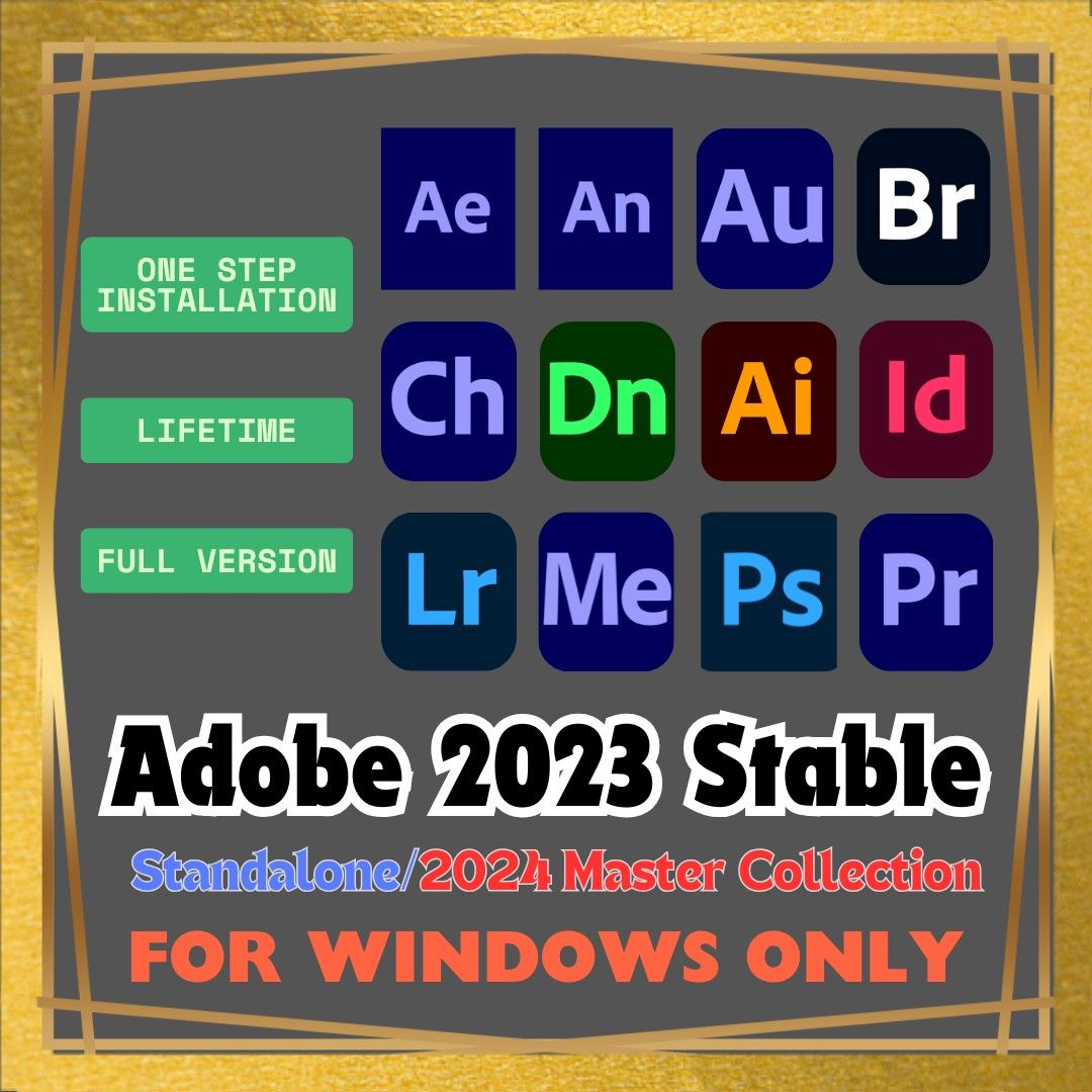 Master Collection 2024, Photoshop, Premiere Pro, After Effect, Illustrator, Lightroom Classic (Category: Office & Business Technology) located in Singapore. Submitted by de_tech.sg (Listing ID 1370961655, Image 1). Description: Master Collection 2024 ✅ 💯 Stable & Reliable ✅ Simple installation, One-Step Install ✅ Lifetime access to our Google Drive link, download anytime ✅ Available for Windows 10 and 11 ONLY ✅ This is virtual product, no physic