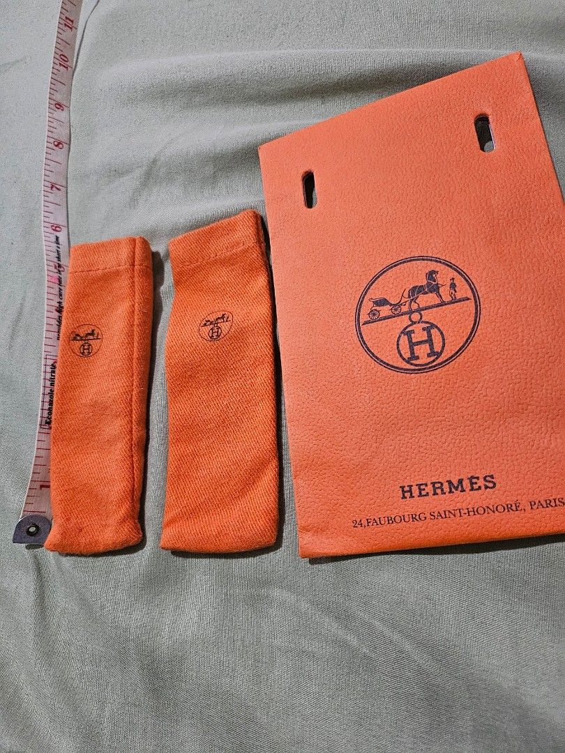 Hermes pouches with paperbag (Category: Luxury Accessories) located in Quezon City. Submitted by brandedthingsforless (Listing ID 1370864341, Image 2). Description: authentic 2 mini pouch and 1 mini paperbag sf to be shoulderedbybuyers preloved.
