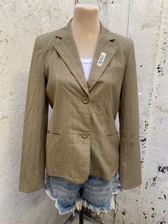 JB463 LARGE TAN BROWN BLAZER WOMEN