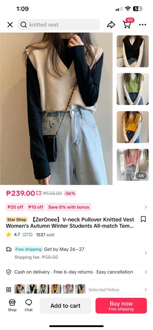 Knitted Vest (Category: Blouses) located in Bangui. Submitted by francisjericka (Listing ID 1370835420, Image 3). Description: bought online RS: decluttering.