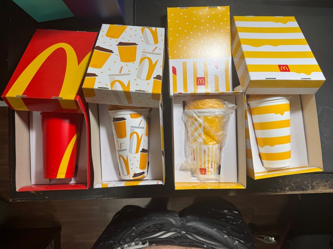 Mcdonald’s Reusable Cups 2024 (Category: Water Bottles & Tumblers) located in Pasig City. Submitted by jomarimagtoto (Listing ID 1370895243, Image 1). Description: Mcdonald’s Reusable Cups New complete with box Sold as set - 500 Loc: Pasig Area Can do meetups and shipping buyer must handle shipping fee.