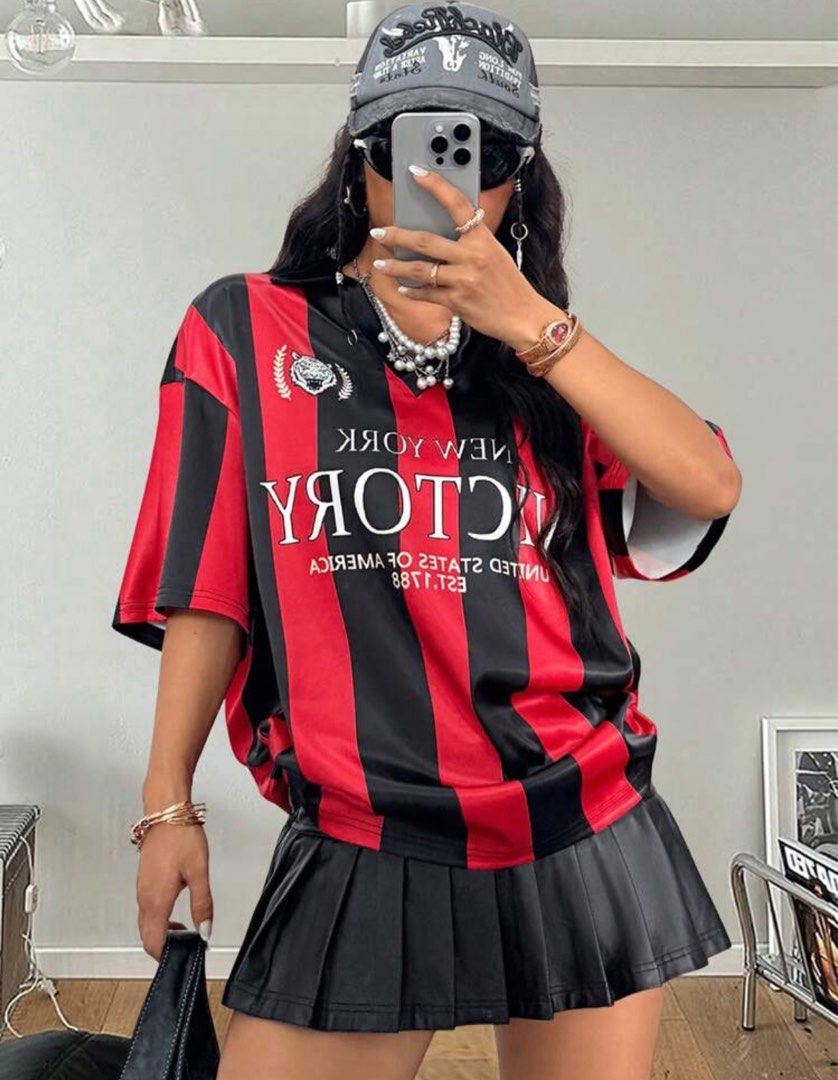 Medium Shein Football Jersey (Category: Others Tops) located in Manila. Submitted by nel29g (Listing ID 1370906073, Image 1). Description: - never been used - size medium RFS: accidentally bought two.