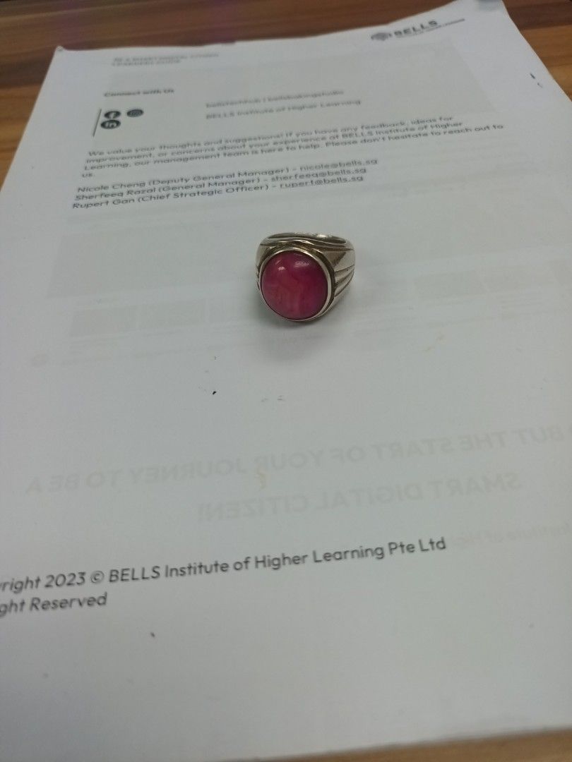 Men ring witj ruby stone (Category: Jewelry) located in Singapore. Submitted by mohammedro02830 (Listing ID 1370849815, Image 1). Description: meetup no trade cash paymeny.
