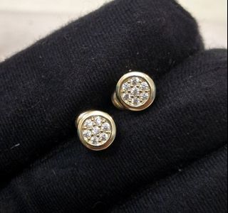 Moissanite Small S925 Gold Setting Stud Earrings