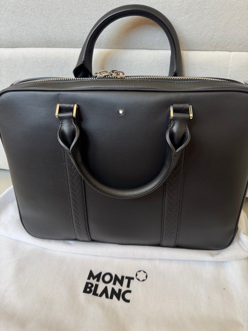 MONTBLANC (Category: Bags & Wallets) located in Singapore. Submitted by mikomall (Listing ID 1370852134, Image 1). Description: *Company lucky draw prizes* https://shop.pml-bmw.com.sg/montblanc-for-bmw-document-case MONTBLANC FOR BMW DOCUMENT CASE Document and laptop bag made of fine Italian calf leather with elegant matte effect. Partial Montblanc for BMW pattern imprint, branding and Montblanc emblem with palladium-plated ring. Compartments for