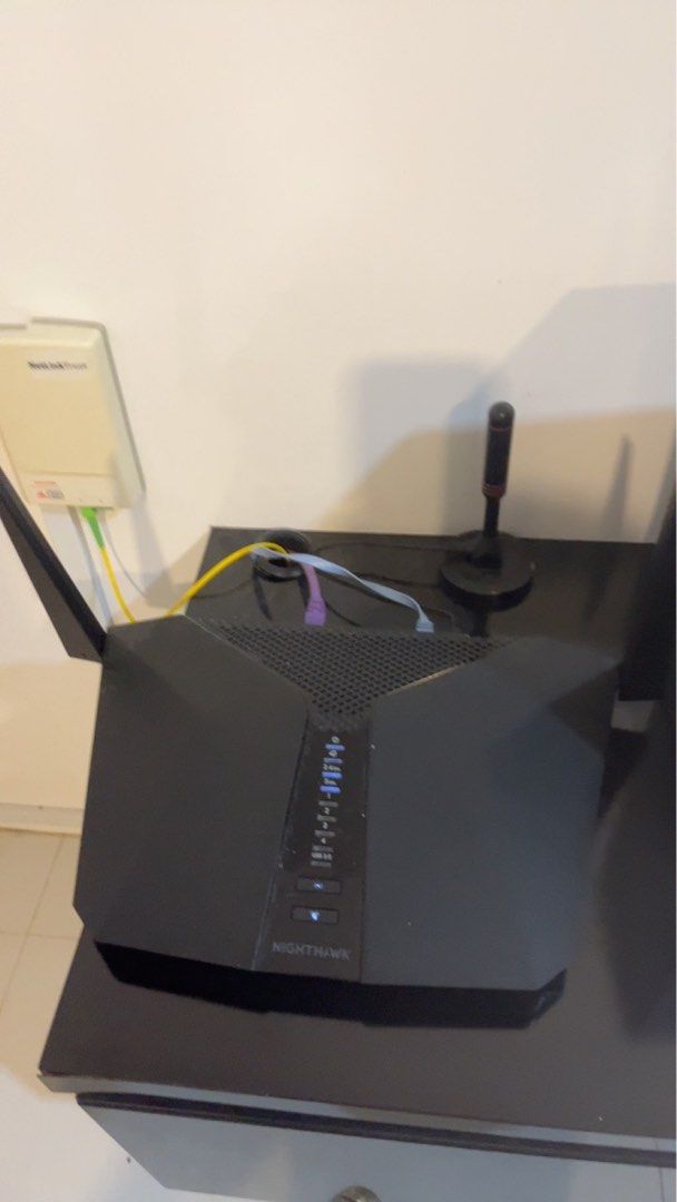 Netgear Nighthawk AX4 AX3000 4-Stream WiFi Router (Category: Networking) located in Singapore. Submitted by rdragon1668 (Listing ID 1370918917, Image 1). Description: Hey there! Selling a brand new Netgear Nighthawk AX4 AX3000 4-Stream WiFi Router. This router is perfect for those looking for high-speed internet and increased capacity. It supports up to 20 devices and is ideal for high-speed internet. It's a great choice for anyone looking to upg
