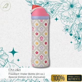 Owala Garden Whimsy FreeSip 24oz Special Edition Color Drop Floral Girly Water Bottle Tumbler Gym