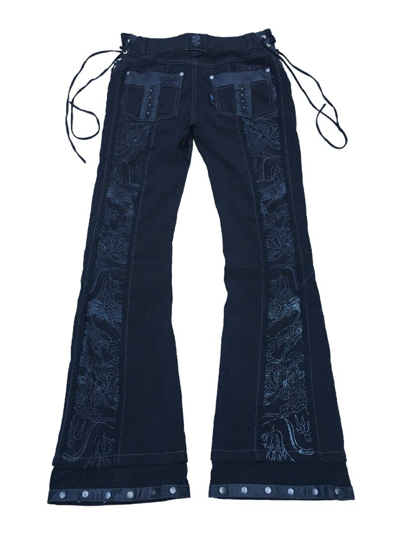 14thaddiction flare cargo pants vkei 00s