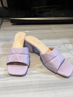 Pastel lavender sandals with heels