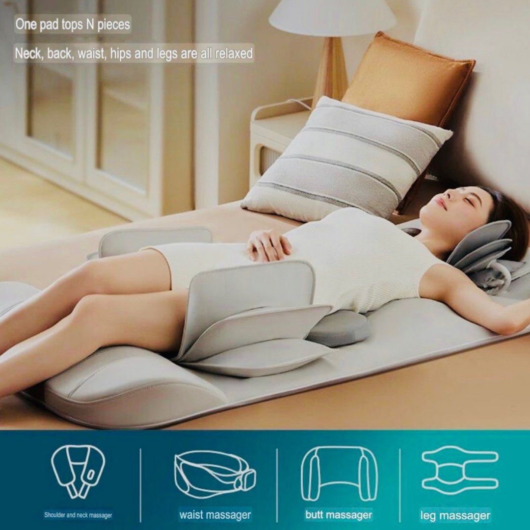 Full Body Massage Mat 3D Body Stretching And Lumbar Traction Back Heating Traction Curve Stretch Twist Left Right 4 Modes 3 Intensities 3 Heat Levels Pu
