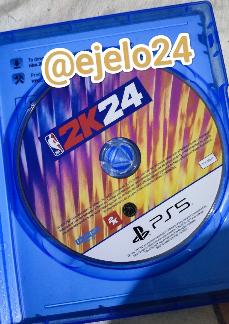 PS5 NBA 2K24 Kobe Bryant Edition (Category: PlayStation) located in Manila. Submitted by ejelo24 (Listing ID 1370940535, Image 3). Description: (included a watermark to avoid scammers using the pics) For Sale: PS5 NBA 2K24 Kobe Bryant Edition RFS: No one to play with Condition: Good as new, only played 2-4 times.