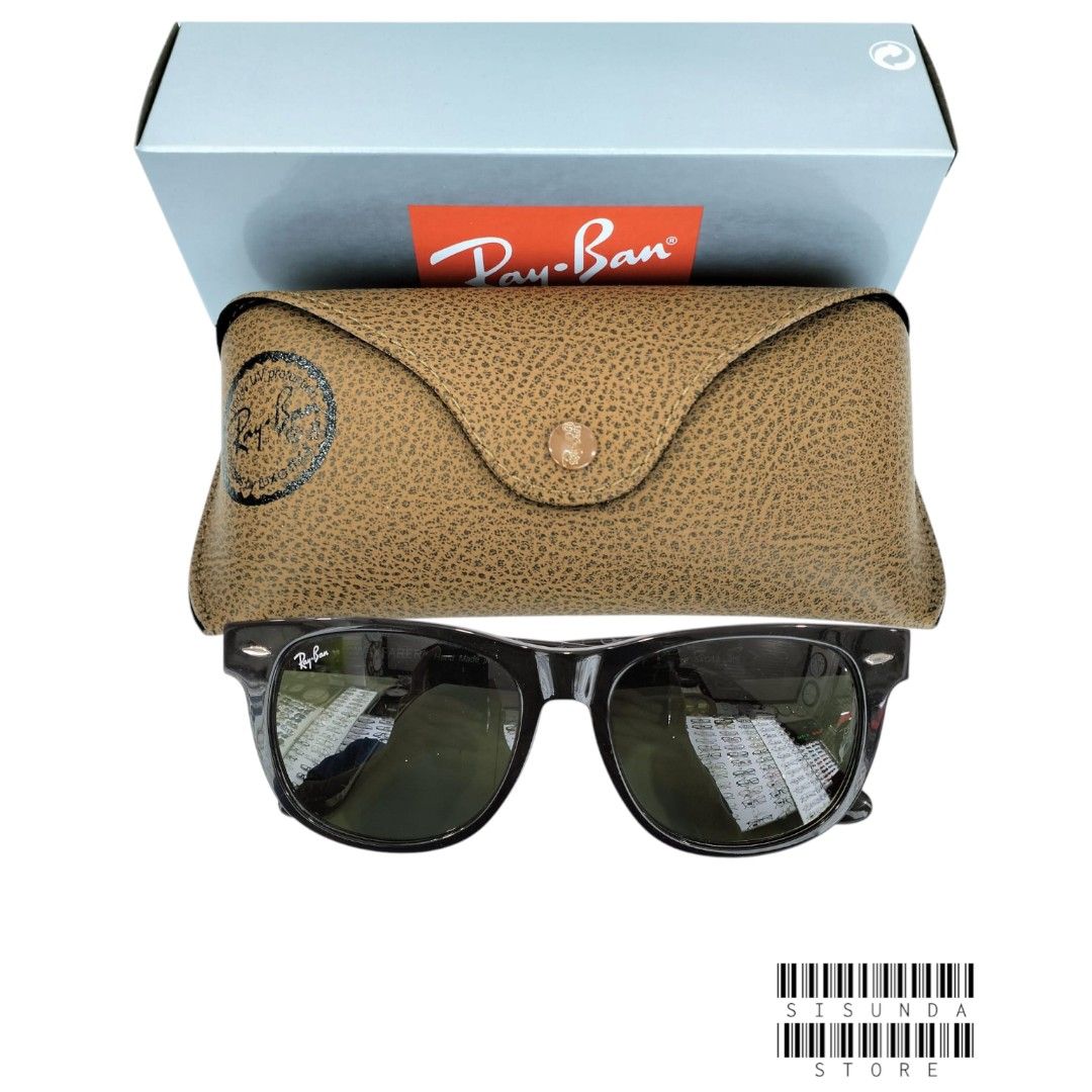 Rayban Sunglasses Wayfarer 2140 print Logos Black, White, Size 54mm,  Fullset Made In