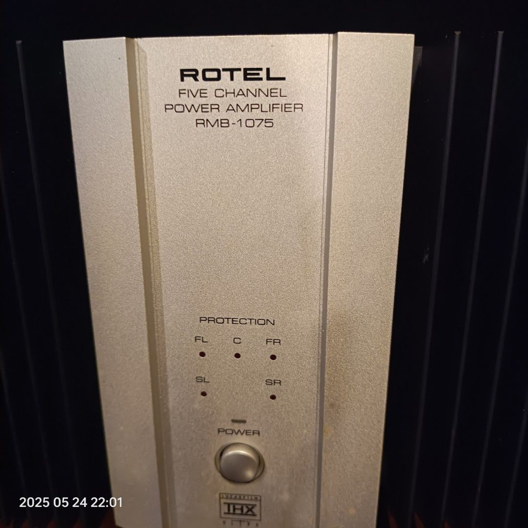 Rotel RMB-1075 Power Amplifier (Category: Soundbars, Speakers & Amplifiers) located in Calasiao. Submitted by anthonypeter (Listing ID 1370937426, Image 3). Description: Rotel Power Amp Model: RMB-1075 5 channel analog amp 120 watts x 5 channels at 8 ohms Text or call 0950-068-9353.
