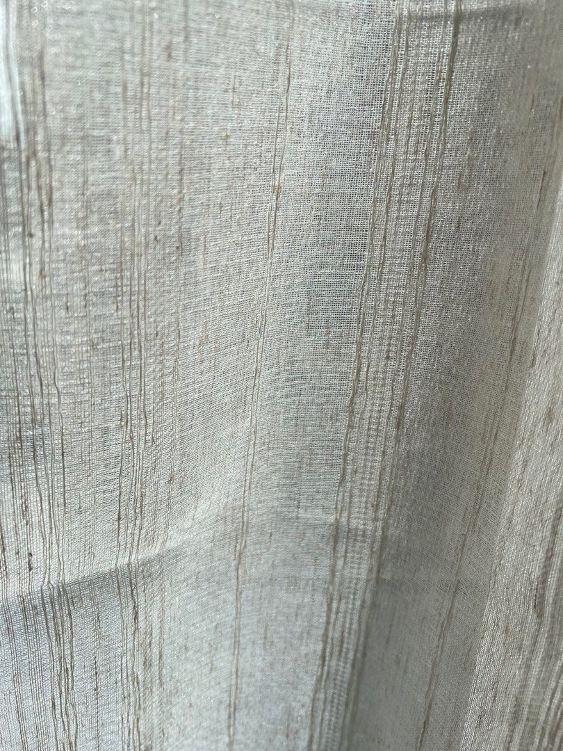 Sheer Beige Polyester Ringless Curtain (Category: Curtains & Blinds) located in Quezon City. Submitted by cath.declutters (Listing ID 1370870250, Image 3). Description: 100 x 200 cm Not negotiable Brand new. Got the wrong size. 450 each curtain.