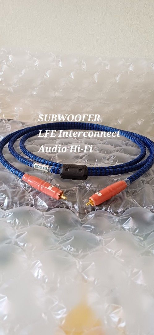 SUBWOOFER LFE ( Low Frequency Effect) Audio Hi-Fi Interconnect Cable (Category: Soundbars, Speakers & Amplifiers) located in Singapore. Submitted by eartaudio (Listing ID 1370837862, Image 1). Description: SUBWOOFER LFE ( Low Frequency Effect) Audio Hi-Fi Interconnect ( Local hand crafted products) Highly braided shielded alu foil insulation wrapped cotton material durable protection jacket sleeve Excellent rejection annoying hum and buzz!!!!!!! 