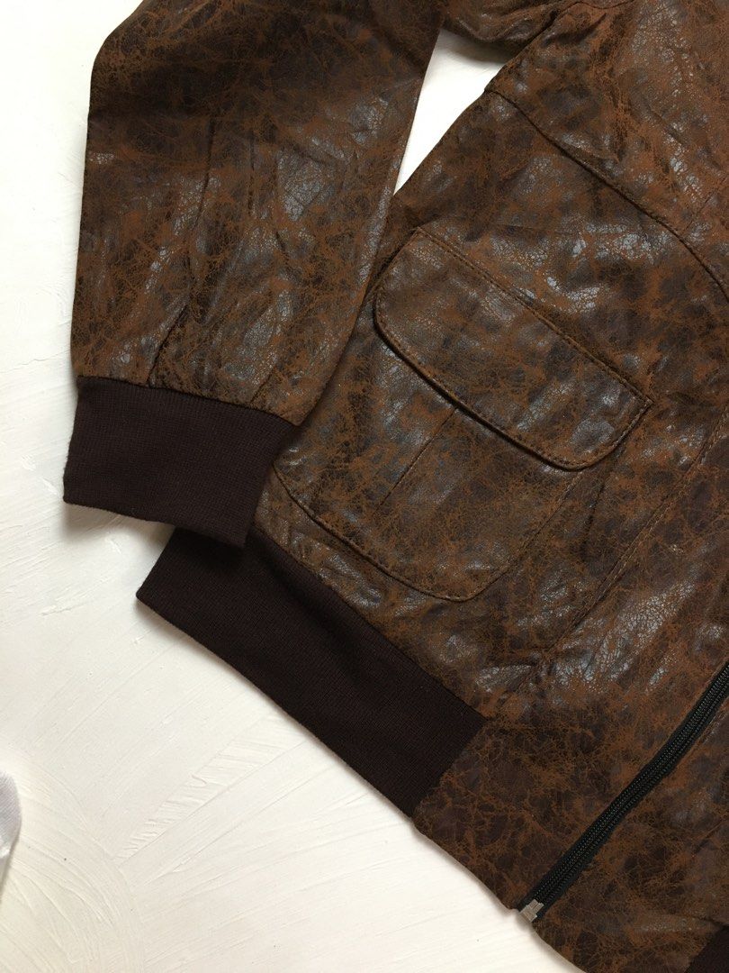 Vintage WWII Style Bomber Pilot Jacket Distressed Leather (Category: Coats, Jackets and Outerwear) located in Manila. Submitted by findph09 (Listing ID 1370971643, Image 2). Description: Vintage WWII Style Bomber Pilot Jacket Distressed Leather •Tagged M •Shoulder 18.5 •pit to pit 21.2 •Sleeve 25.5 •Length 24.3 •Like new construction .