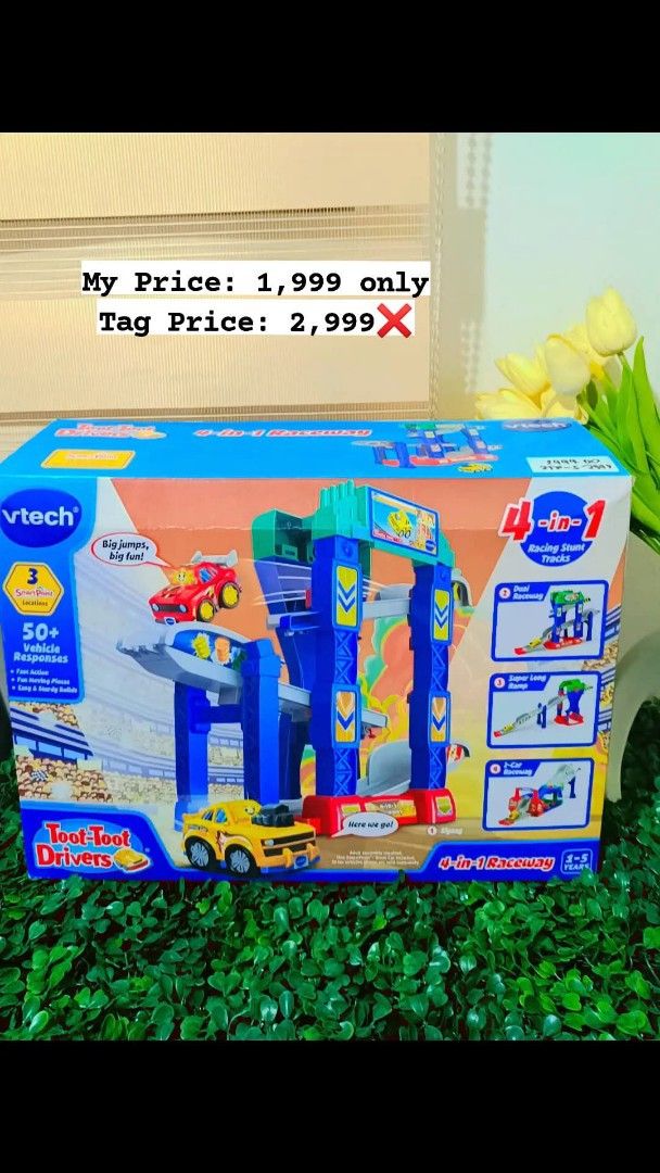 Vtech Toot Toot Drivers 4in1 Raceway (Category: Kids Toys) located in Quezon City. Submitted by mhoniqvela04 (Listing ID 1370944982, Image 1). Description: Brandnew Original Complete Set Working.