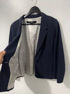 Womens blue blazer coat suit kensie