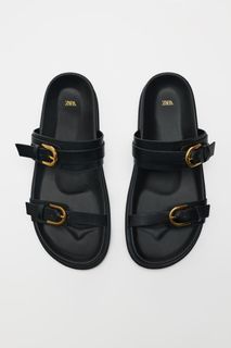 ZARA Buckle Black Sandals