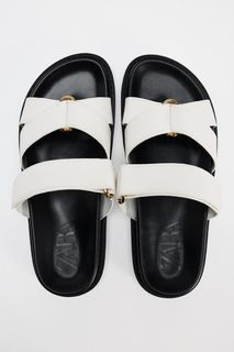 ZARA White buckle suede Sandals