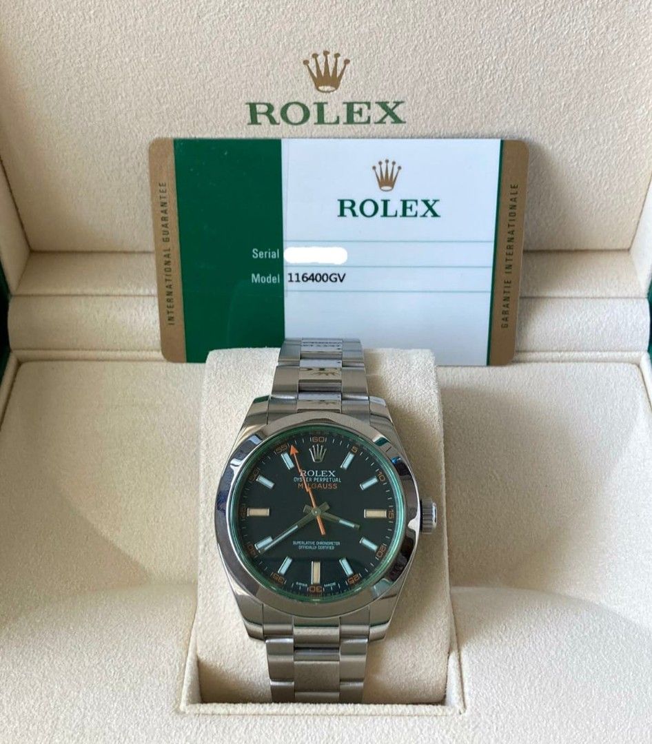 2016 Rolex Milaguss GV (Category: Luxury Watches) located in Mandaluyong City. Submitted by 88nac (Listing ID 1371070717, Image 1). Description: 535k Negotiable 2016 Rolex Milgauss Green Glass Black Dial Full set 9.8/10 Foreign AD Additional photos can be requested PM for inquiries.