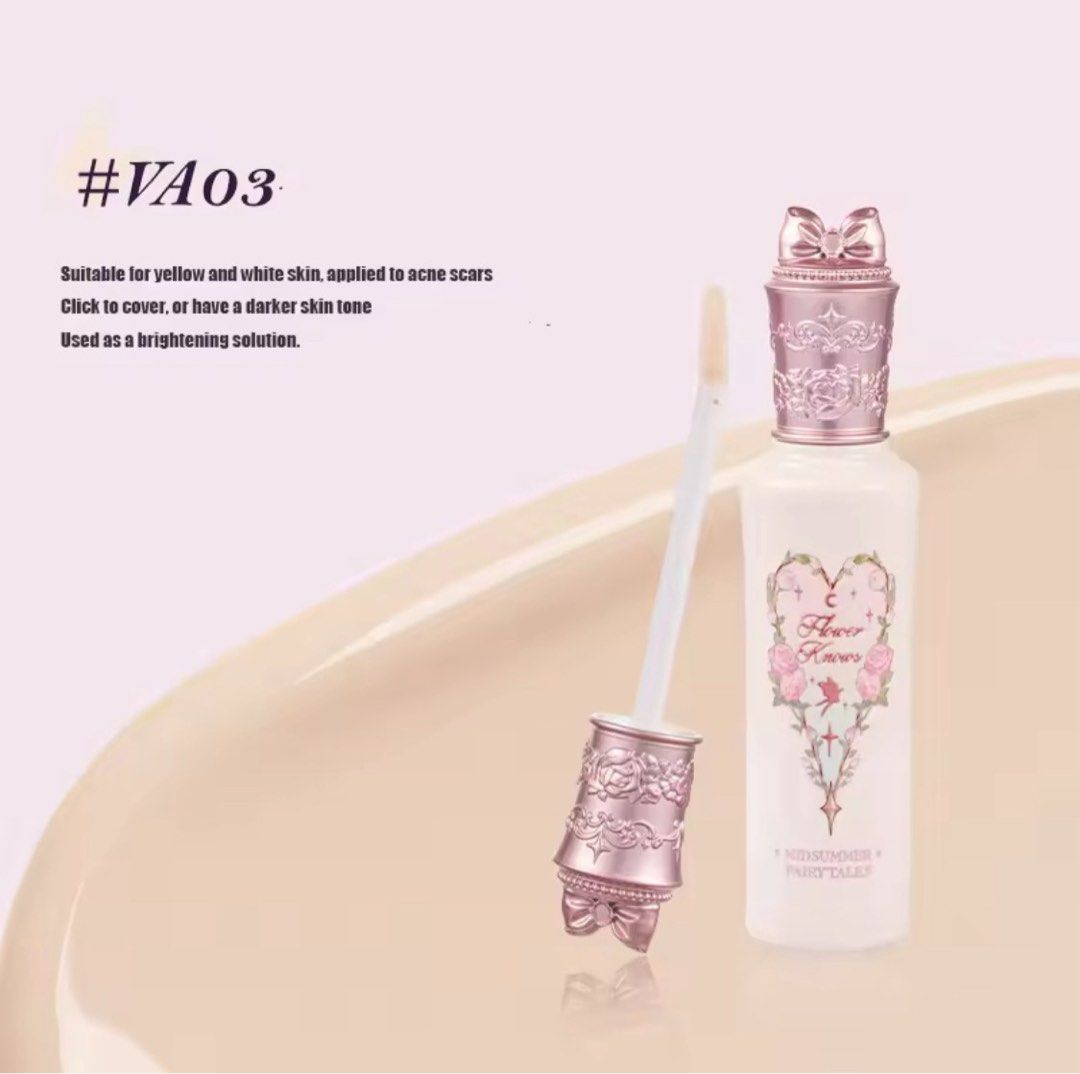 [3 PCS] Flower Knows Bundle TAKE ALL BRANDNEW & SEALED (Read description) (Category: Makeup) located in Manila. Submitted by sweetcinnamon13 (Listing ID 1370979276, Image 3). Description: 3 pcs for only 1k pesos na! •BRANDNEW AND SEALED •Authentic (can scan barcode) — Midsummer Fairytales Concealer - #VA03 • Suitable for yellow and white skin, applied to acne scars Click to cover, or have a darker skin tone Used as a brightening solution. — Straw